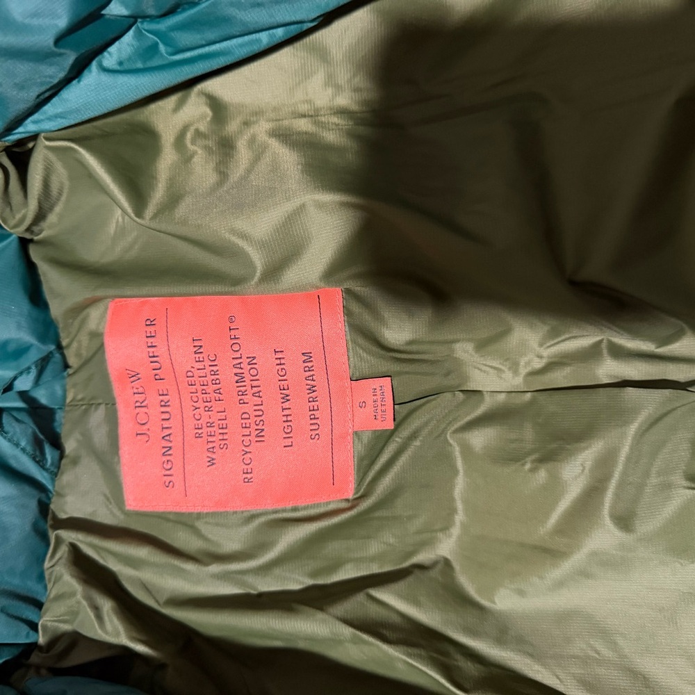 J. Crew Deep Green Puffer Jacket - Picture 3 of 3